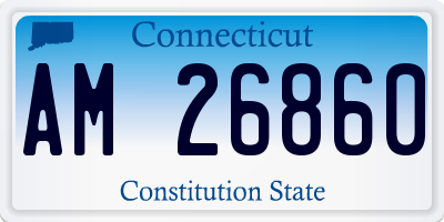 CT license plate AM26860