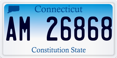 CT license plate AM26868