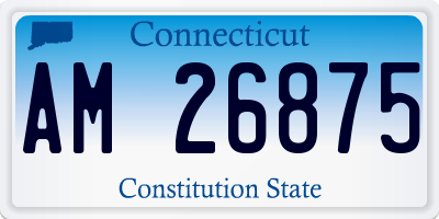 CT license plate AM26875