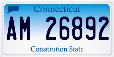 CT license plate AM26892