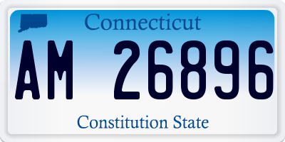 CT license plate AM26896