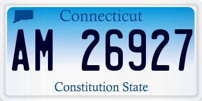 CT license plate AM26927