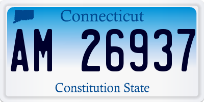 CT license plate AM26937