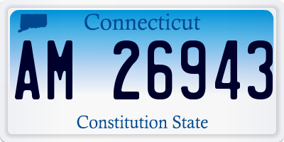 CT license plate AM26943