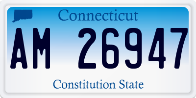 CT license plate AM26947