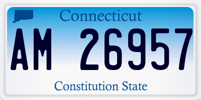 CT license plate AM26957