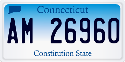 CT license plate AM26960