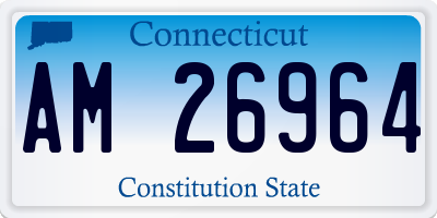 CT license plate AM26964