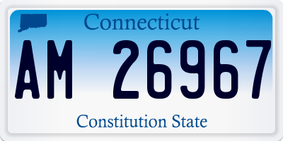 CT license plate AM26967