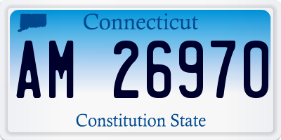 CT license plate AM26970