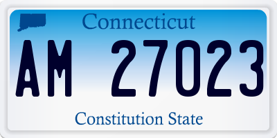 CT license plate AM27023