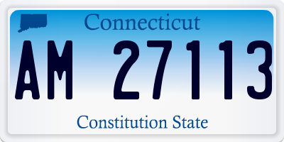 CT license plate AM27113