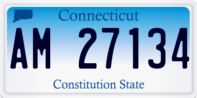 CT license plate AM27134