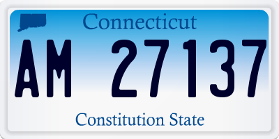 CT license plate AM27137