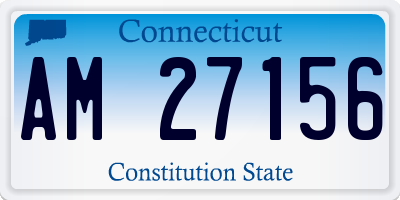 CT license plate AM27156