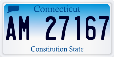 CT license plate AM27167