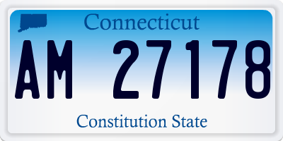 CT license plate AM27178