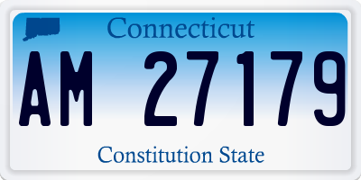 CT license plate AM27179