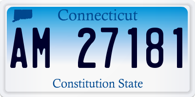 CT license plate AM27181