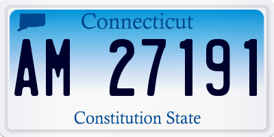 CT license plate AM27191