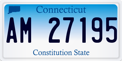 CT license plate AM27195