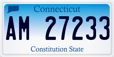 CT license plate AM27233