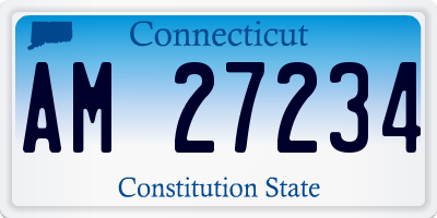 CT license plate AM27234