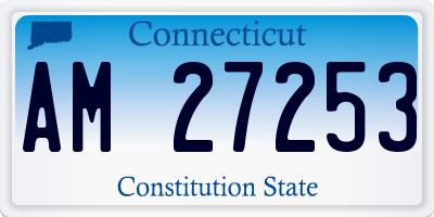 CT license plate AM27253