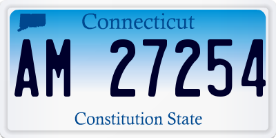 CT license plate AM27254
