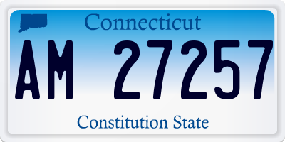 CT license plate AM27257