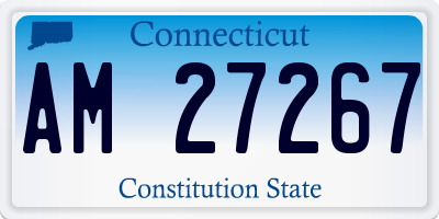 CT license plate AM27267