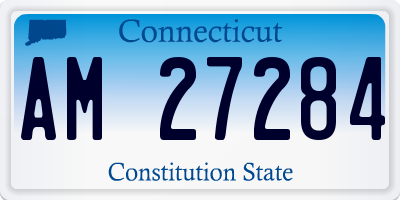 CT license plate AM27284