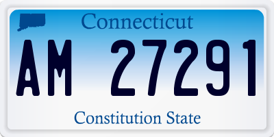 CT license plate AM27291