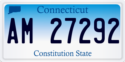 CT license plate AM27292