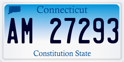 CT license plate AM27293