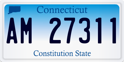 CT license plate AM27311