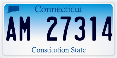 CT license plate AM27314