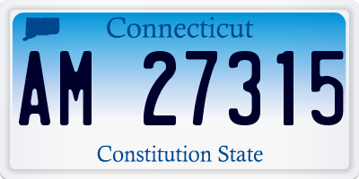 CT license plate AM27315