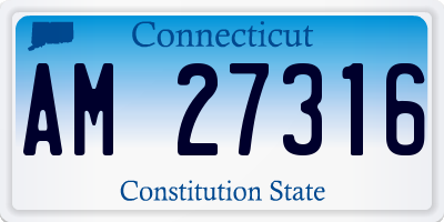 CT license plate AM27316