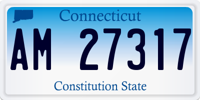 CT license plate AM27317