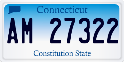 CT license plate AM27322