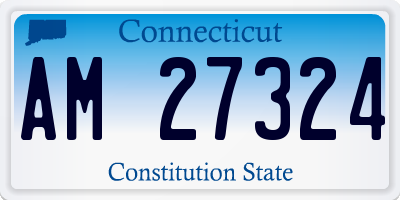 CT license plate AM27324