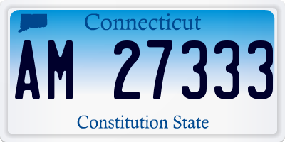 CT license plate AM27333