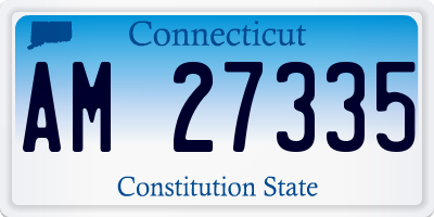 CT license plate AM27335