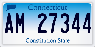 CT license plate AM27344