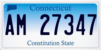 CT license plate AM27347