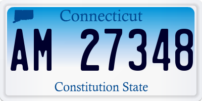 CT license plate AM27348
