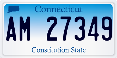 CT license plate AM27349