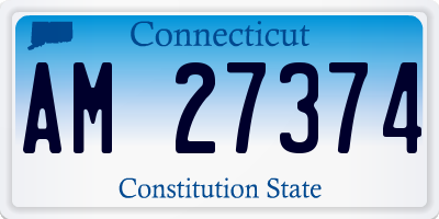 CT license plate AM27374