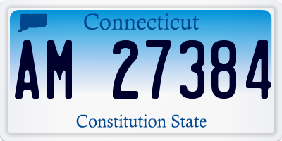 CT license plate AM27384